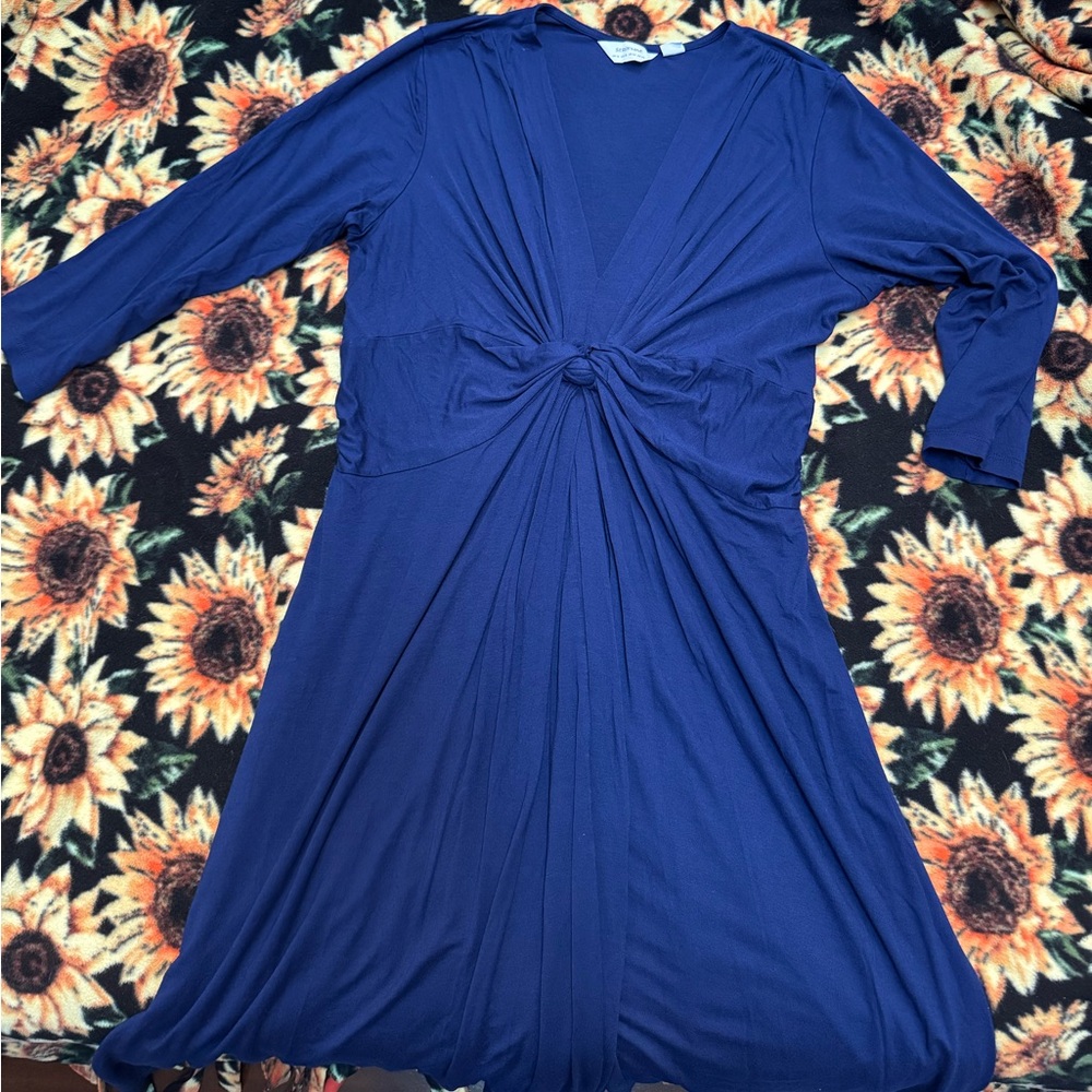 Seraphine Maternity Dark Blue Knot Front Maternity Dress Size 12